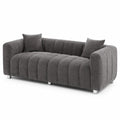 Sof¨¢ de 3 plazas de tela de chenilla gris c