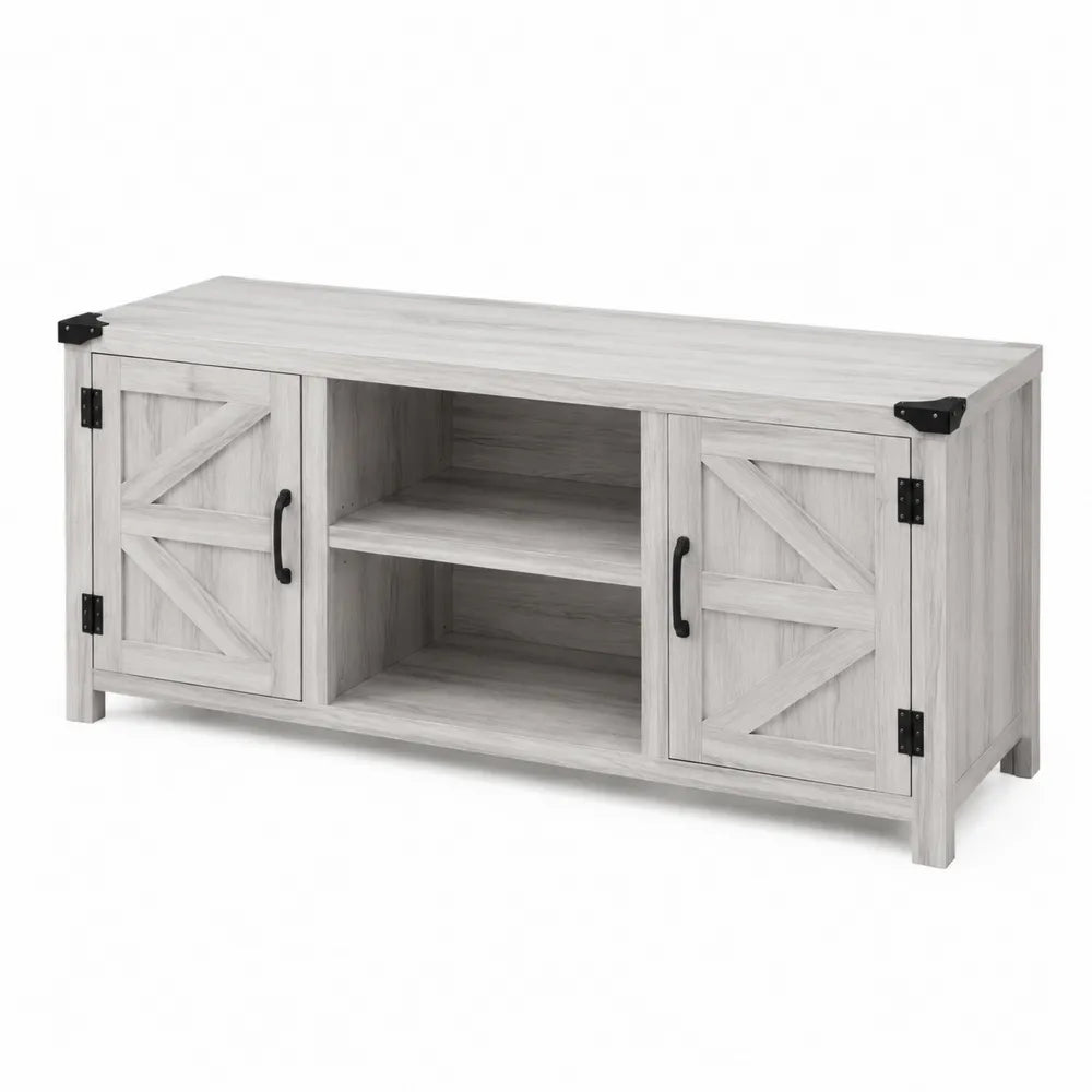 Mueble de TV de Madera Blanco con Puertas