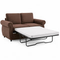 Sof¨¢ cama de tela marr¨®n con colch¨®n