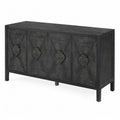 Aparador de Madera con Decoraci¨®n de Hierro Fundido Negro 15