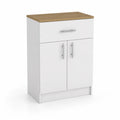 Aparador de MDF Blanco con Encimera de Melamina de Roble 80