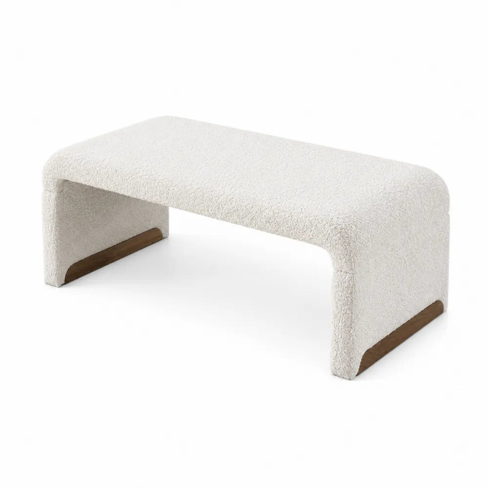 Banco de Madera y Poli¨¦ster Blanco 13