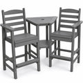 Set de Muebles de Exterior con 2 Sillas y Mesa Triangular